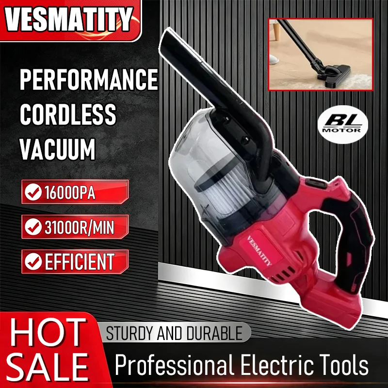 Lightweight cordless handheld vacuum for car interior and home floor cleaning portable power tool for Milwaukee battery