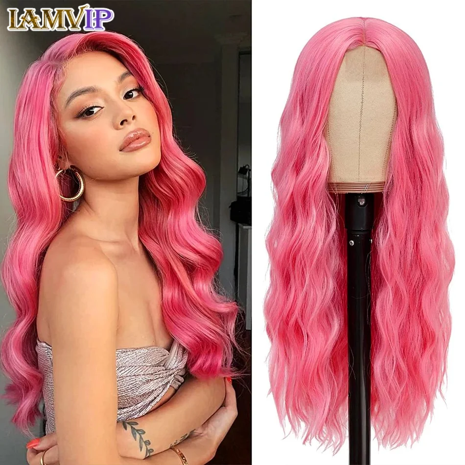 

250% 30 32 inch 13x4 13x6 Hd Lace Frontal Wig Body Wave Pre Plucked Transparent Colored Lace Front Pink Wig For Women Glueless
