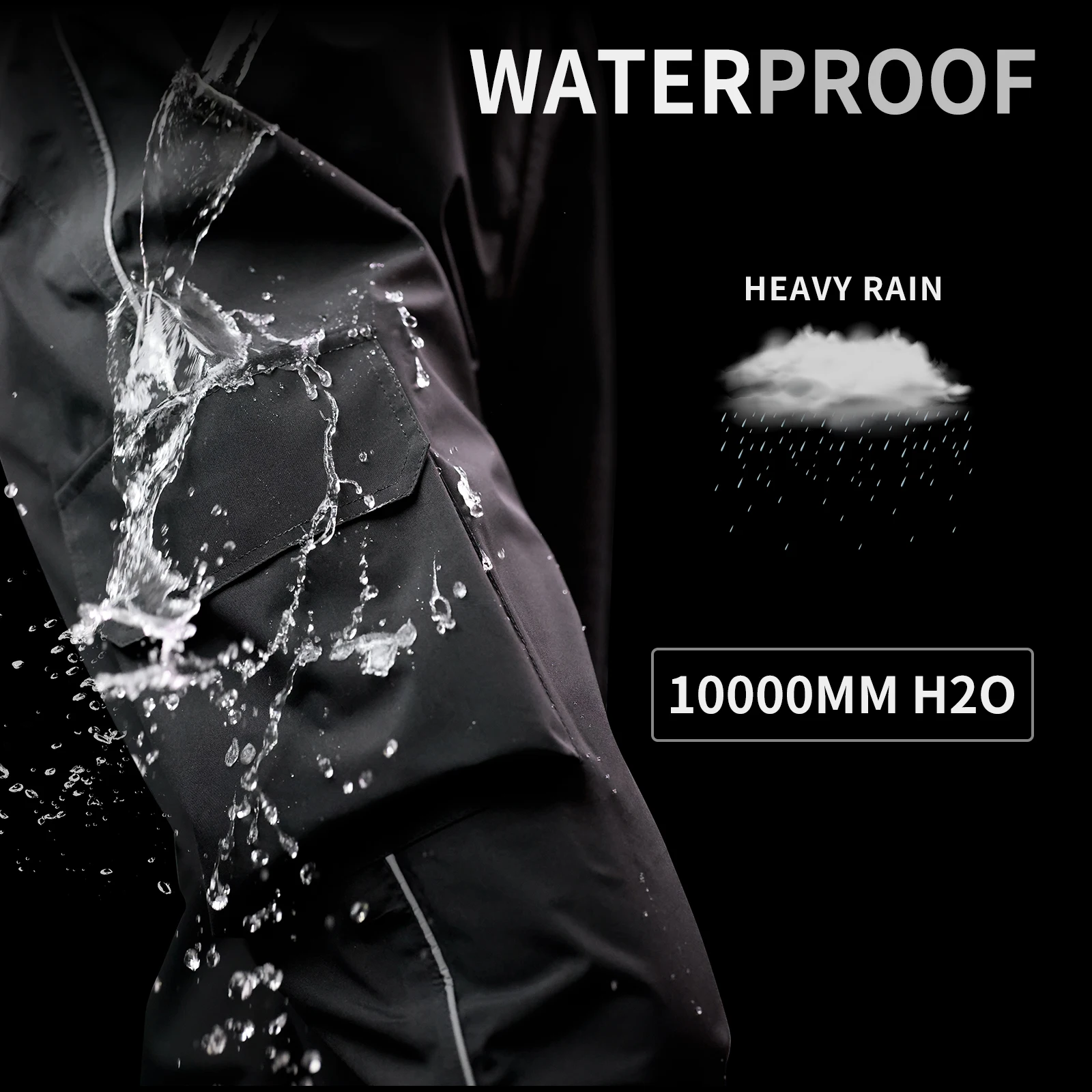WOSAWE Rainproof Motorcycle Pants Reflective Waterproof Breathable Fishing Pants Portable Windproof Outdoor Hiking Pants