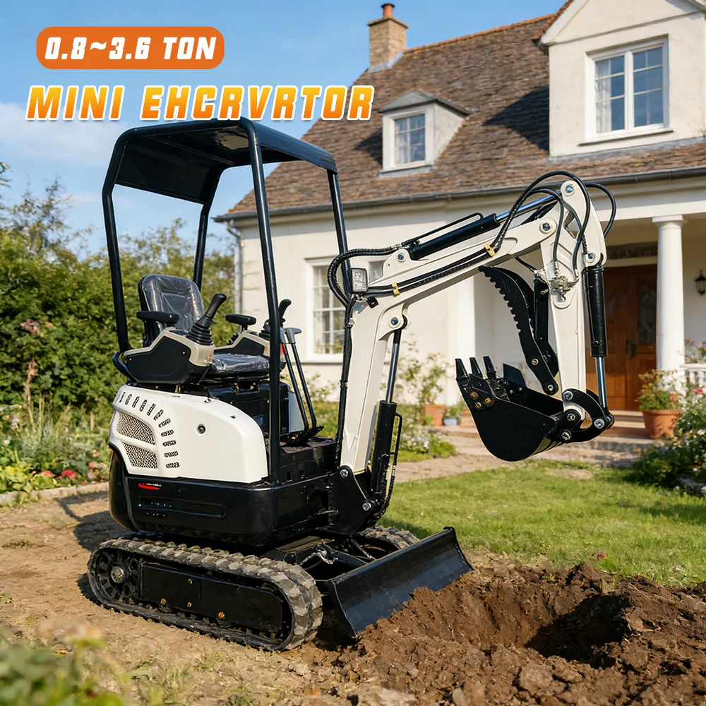 Mini Excavadora Resistente a la Intemperie de 2 Toneladas con Certificación CE, Motor Kubota, Miniexcavadora Pequeña para Uso en Múltiples Escenarios, Envío Gratuito