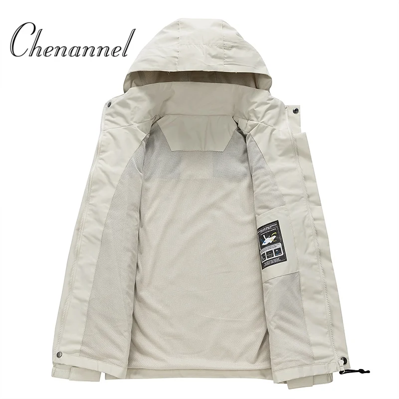 

Korean Patchwork Jacket for Men Hooded Windproof Full Zip Windbreaker Lightweight Spring Autumn Coats for Men Waterproof Jackets