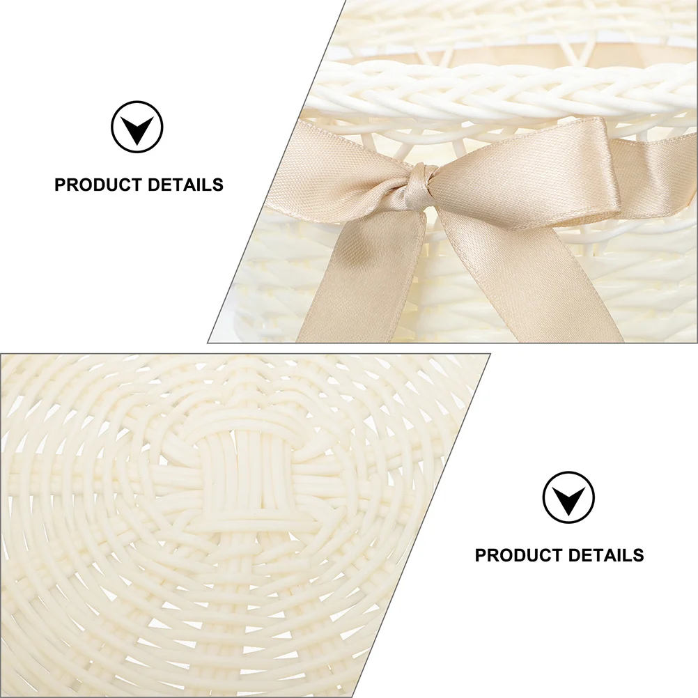 

2Pcs Rustic Woven Flower Basket Wedding Gift Candy Cookie Favor Party Treat Storage Basket Decorative Baskets for Home Decor