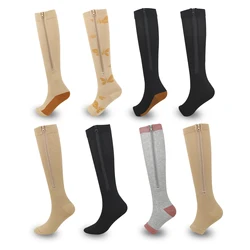 Sports compression zip socks, long leg stretch socks, new toe compression socks utdoor long leg stretch socks