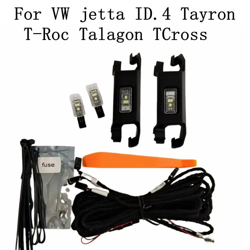 For VW jetta T-Cross ID.4 ID.6 X Tayron T-Roc Talagon Car interior rear led foot light Cable wire harness Brightness upgrade