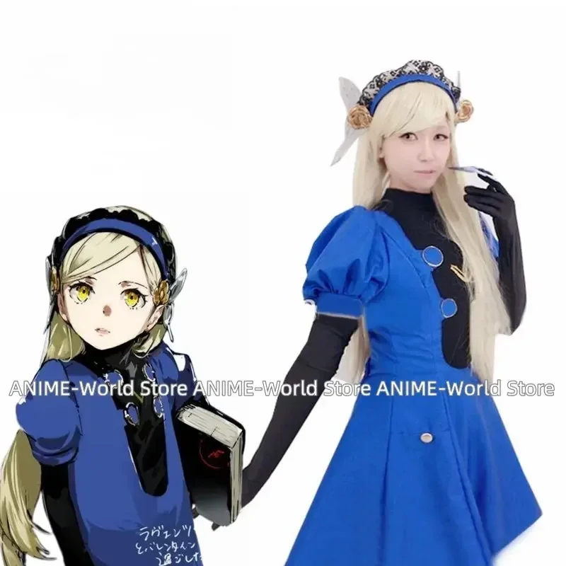 Anime Dancing In Starlight Lavenza Outfit Dress Game Cosplay Costume Full Set with Hair Piece