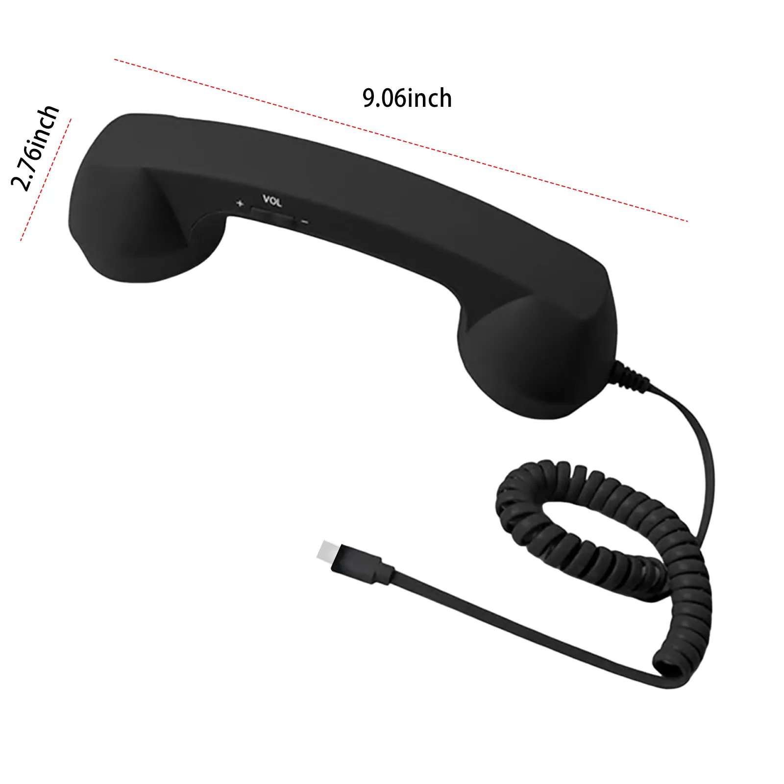 

Retro Phone Handset Ergonomics Telephone Wired Handsets Portable Vintage Phone Headset for Cell Mobile Video Conferences