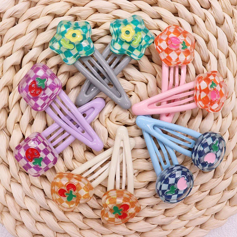 2pcs High Quality Strawberry Fruit Flower Girls Hair Clips Cute Hair Claws Kids Sweet BB Hairpins Cartoon Hair Accessories Gift