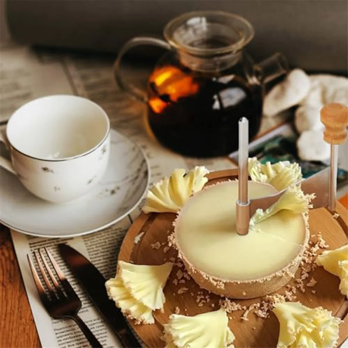 Bigoudi multifonctionnel en acier inoxydable et rasoir à fromage, parfait pour le fromage de moine et le chocolat, antirouille