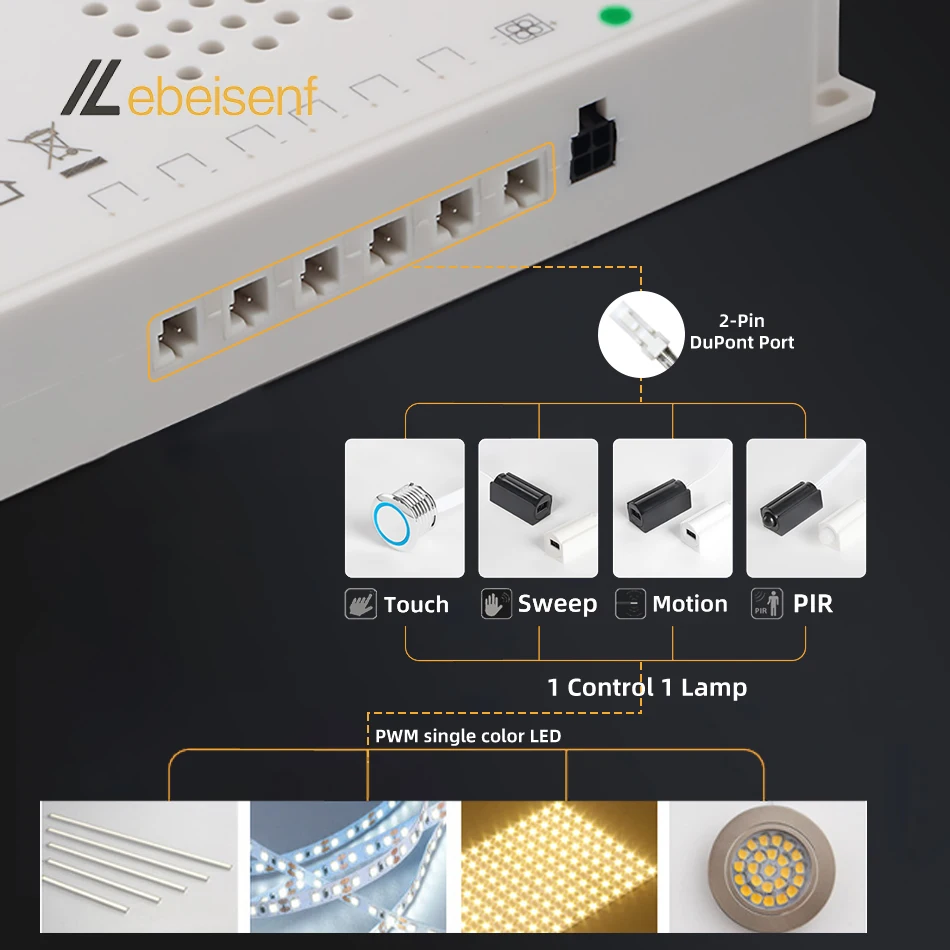 LED Power Supply DC12V 2A 3A 5A 8A Lighting Transformer Adapter Dupont Port LED Strip Driver DIY Home Cabinet Closet Shelf Light