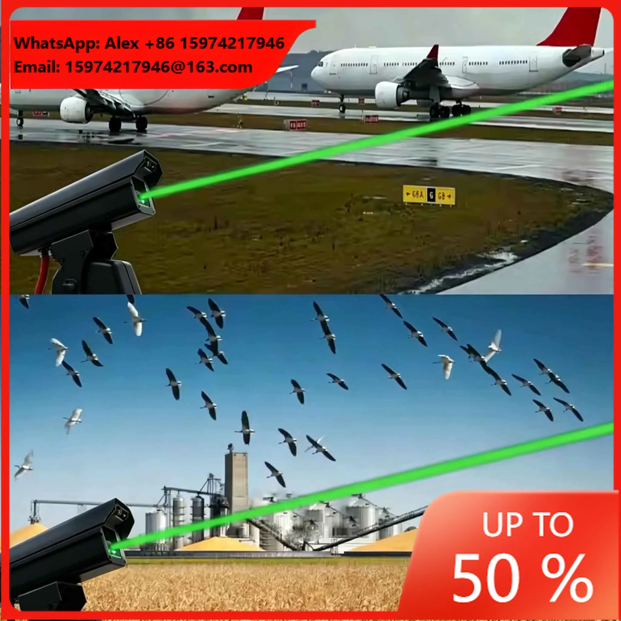 Top HIGH PRECISION Smart AI Bird Repeller Laser Device 1W Suitable For Airport Electric Substation Farmland Warehouse