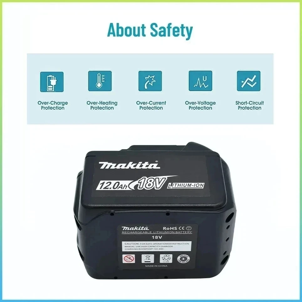 Makita 18V 9000mAh Rechargeable Battery 18650 Lithium-ion Cell Suitable For Makita Power Tool BL1860 BL1830 LXT400 With Charger