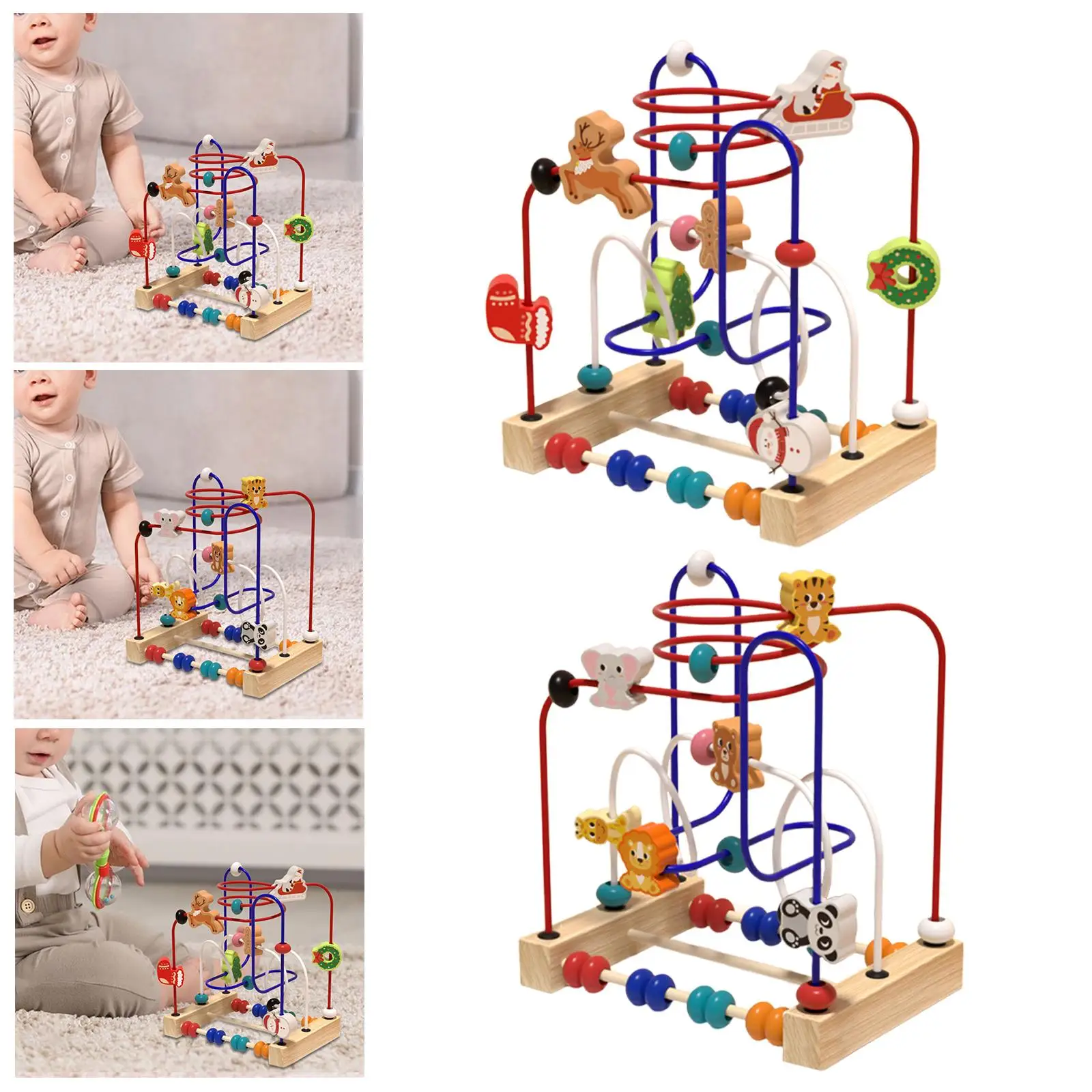 

Деревянный лабиринт из бисера, игрушка для координации рук и глаз, раннее обучение, деревянный образовательный круг, игрушка для подсчета бусин, когнитивное развитие