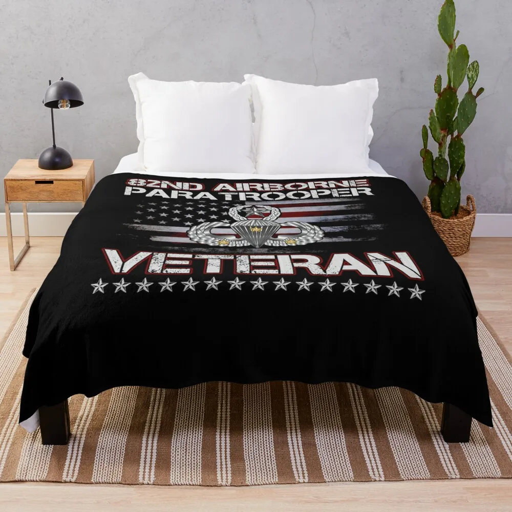 82nd Airborne Paratrooper Veteran Vintage Throw Blanket Sleeping Bag Picnic Thermal Nap Blankets