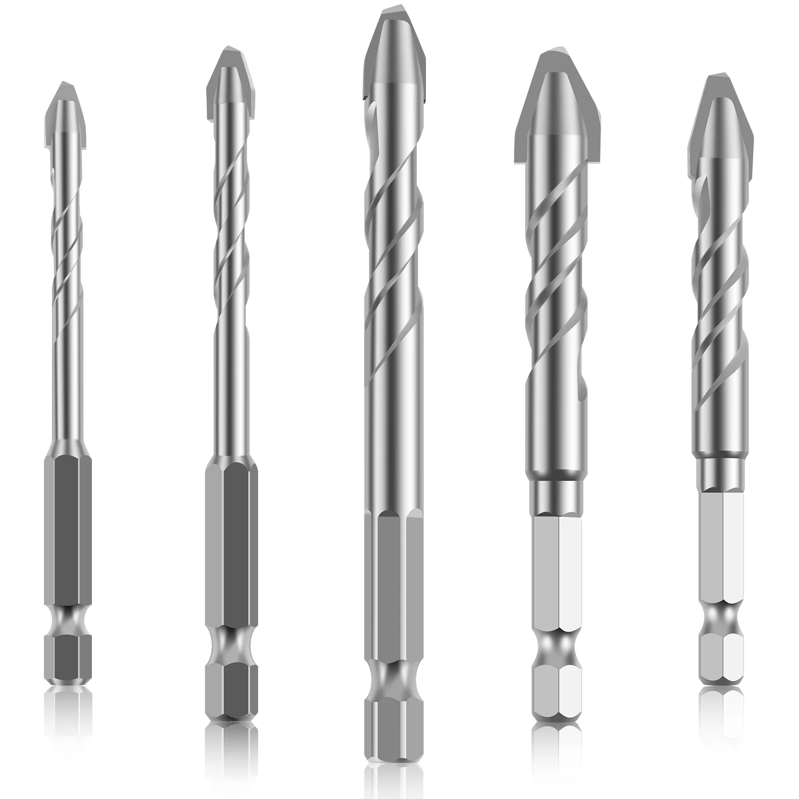 

5/10pcs Drill Bit,Oblique Head Eccentric Drill Bit Set,6/8/10/12mm Glass Tile Ceramic Punching Rock Slab Triangle Drill bit