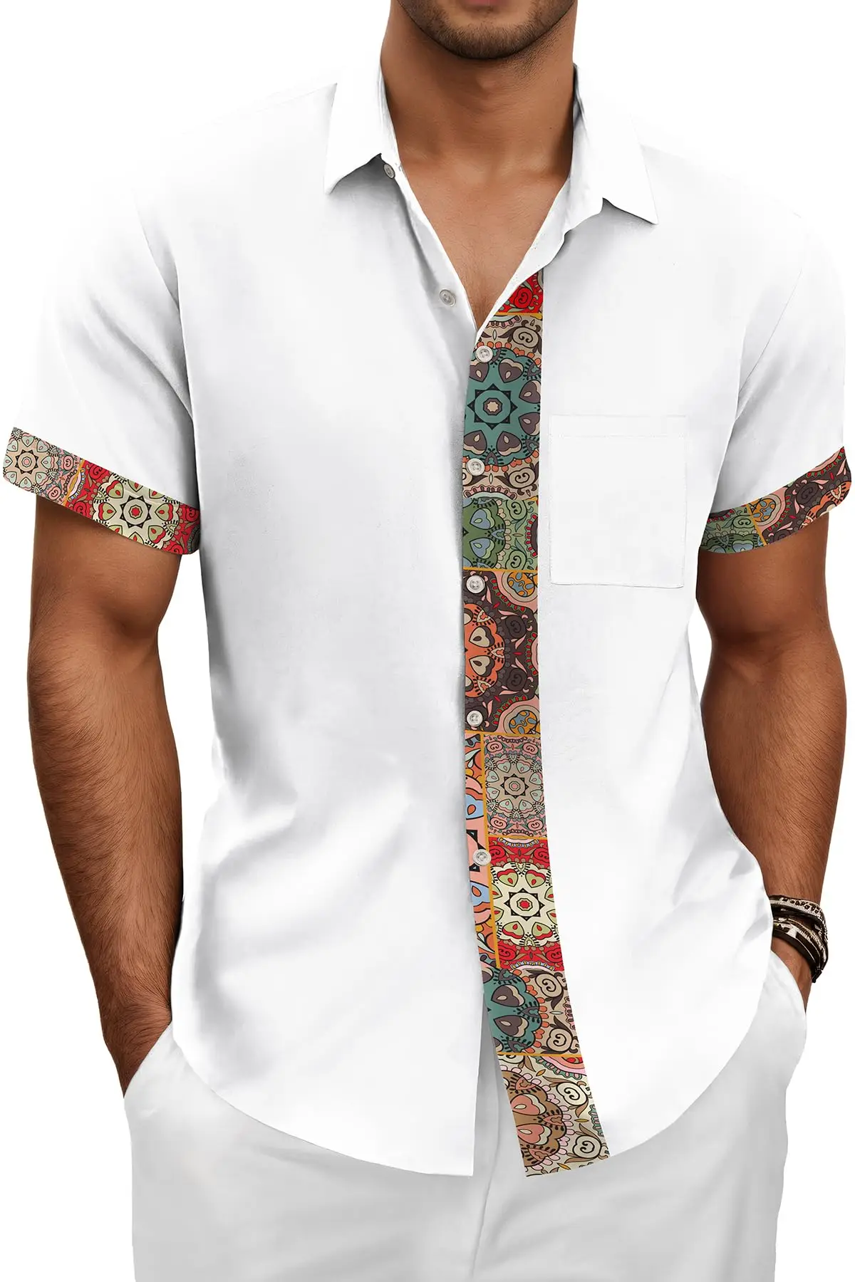 

KYKU Hawaiian Shirt for Men: Beach Summer Mens Button Down Short Sleeve Shirt Tropical Vacation Casual Clothes