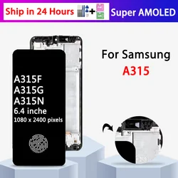 Super AMOLED For Samsung A31 A315 LCD Display Touch Screen Digitizer Assembly A315F/DS A315G A315N LCD with Fingerprints