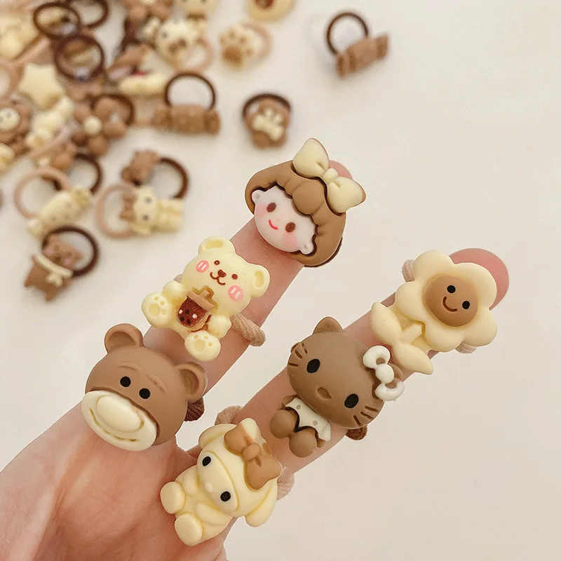 New Milk Coffee Color Children's Thumb Hair Hoop Baby Headrope Hair Accessories Little Girl Tie Hair Rubber Band Hair