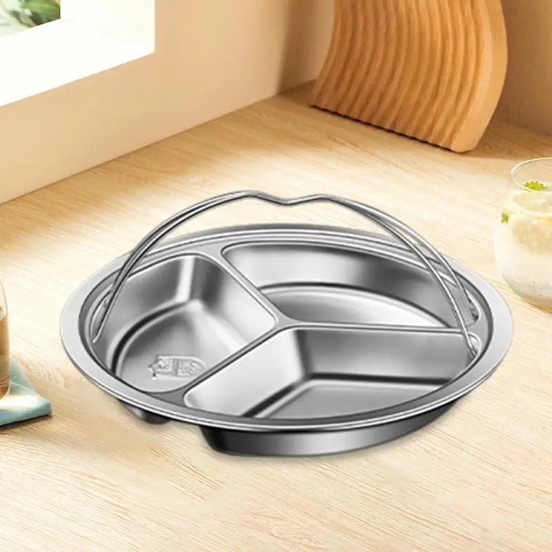 Divided Meal Tray Compartmentalized Meal Tray Ergonomic Handle Anti-Scald Steamer Pot For Efficient Safe Cooking