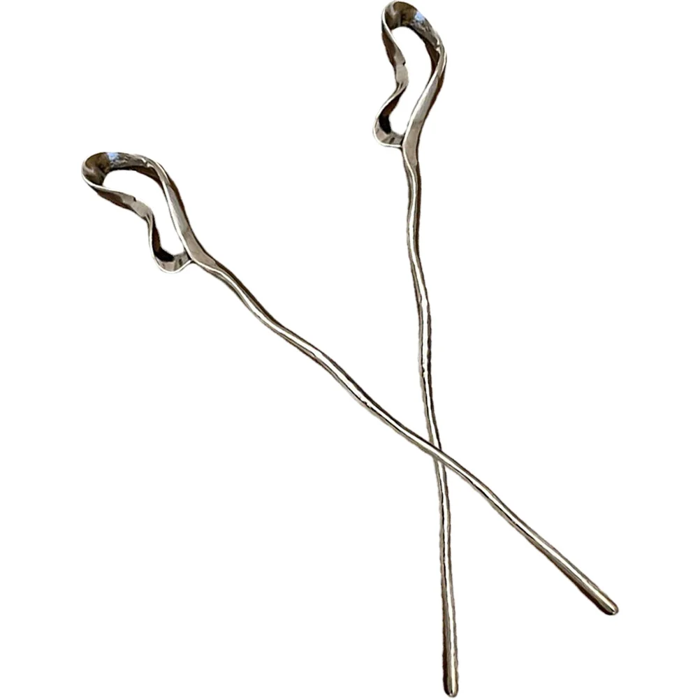 2 قطعة شوك الشعر المعدنية غير النظامية للنساء زينة الشعر الصينية تسريحات الشعر ذاتية الصنع هدية أنيقة دبوس الشعر المعدني دبوس الشعر غير النظامية