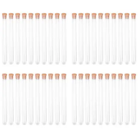 Pack Of 40 Test Tubes With Cork For DIY Craft Candy Liquids Spices Flowers 150X16mm