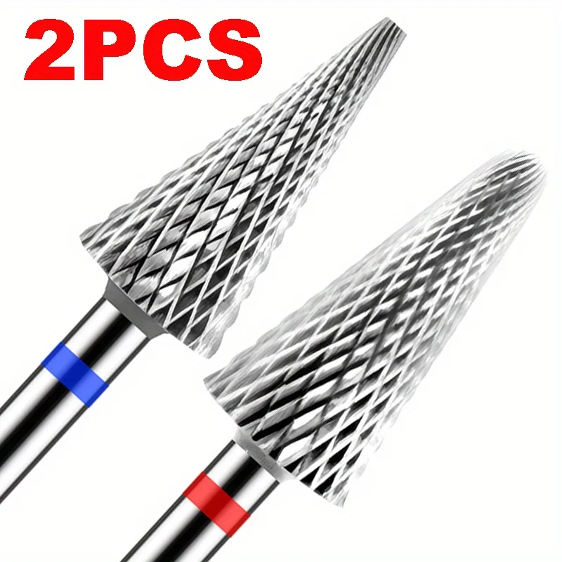 Punta da trapano per unghie professionale a forma di cono in metallo duro 3/32 "fresa per manicure utensile per accessori per trapano elettrico con fresa rotativa