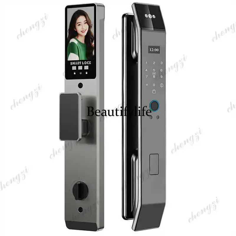 Door lock Automatic fingerprint facial recognition Home password Universal smart door lock