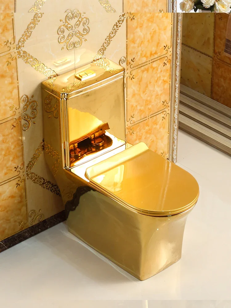 

European flush toilet bar golden toilet super whirlpool type water-saving and odor-proof color toilet