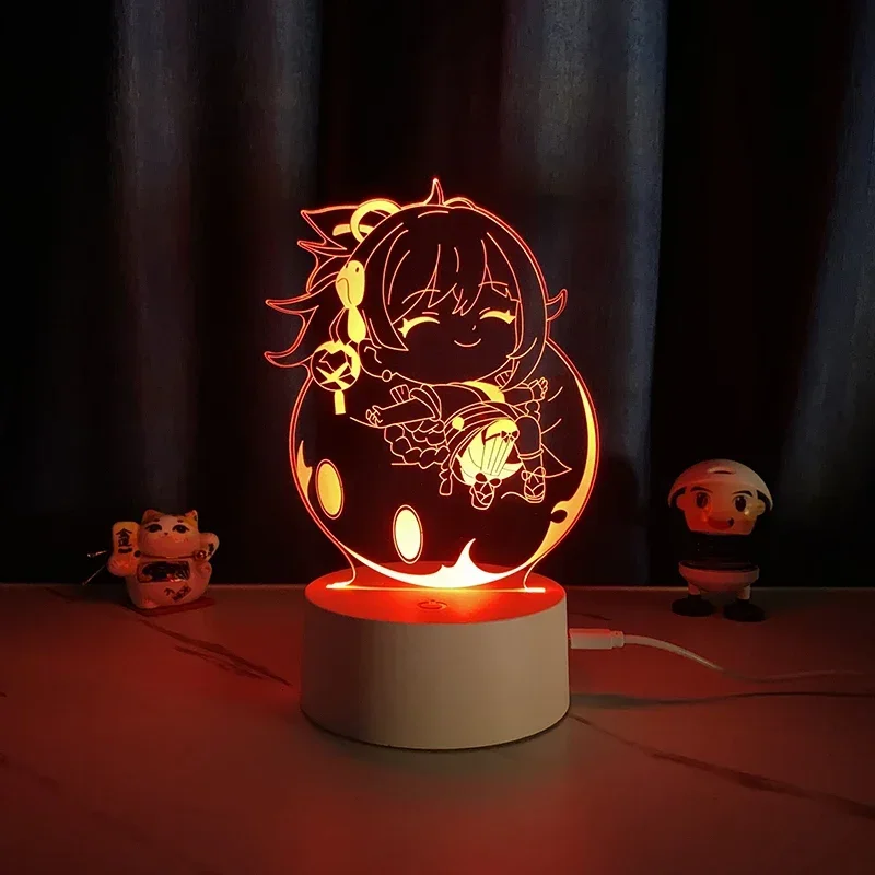 Anime Genshin Impact Kaedehara Kazuha Furina Alhaitham Ganyu Cosplay Zubehör Maskottchen Lichter Display Cartoon Nacht Lampe Ornament