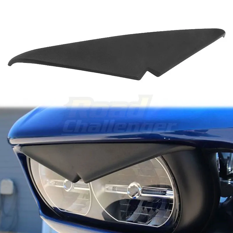 

Motorcycle Headlight Trim Decoration Upper Tip Cover Visor Accent Headlamp Eyebrow Eyelid Sticker For Harley Road CVO Glides