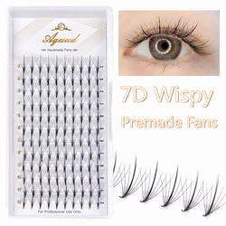 AGUUD Wispy Premade Fan Lashes 7D Russia Volume Fans Eyelash Extension Sharp Stem Individual Sandwich Faux Mink Eyelashes