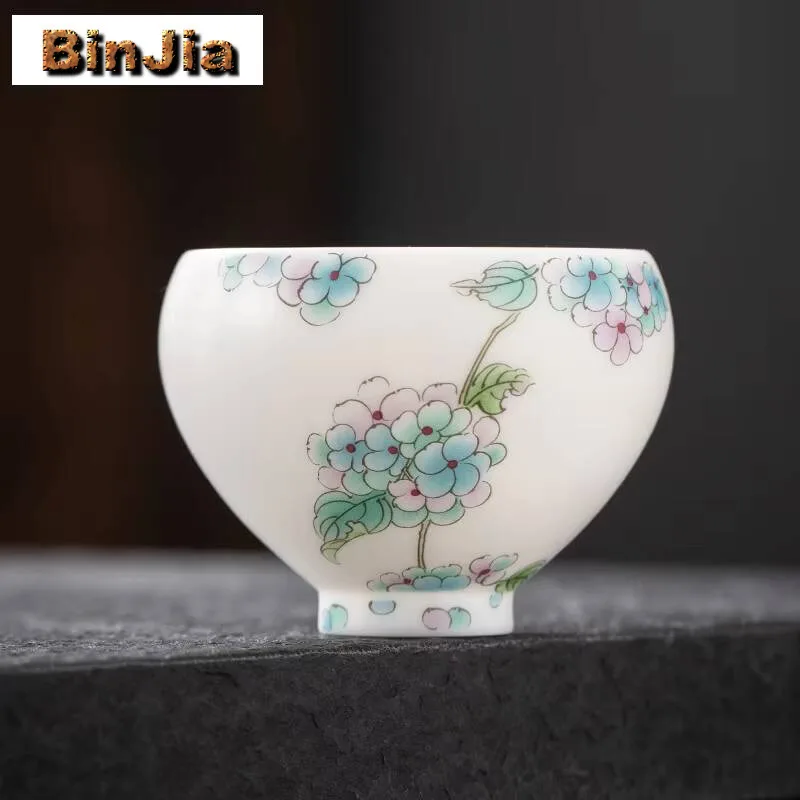 الأغنام الدهون اليشم الأبيض الخزف فنجان الشاي اليدوية مسامية المحمصة براد شاي الشخصية ماستر كوب التأمل أكواب الكونغ فو Teaware هدية