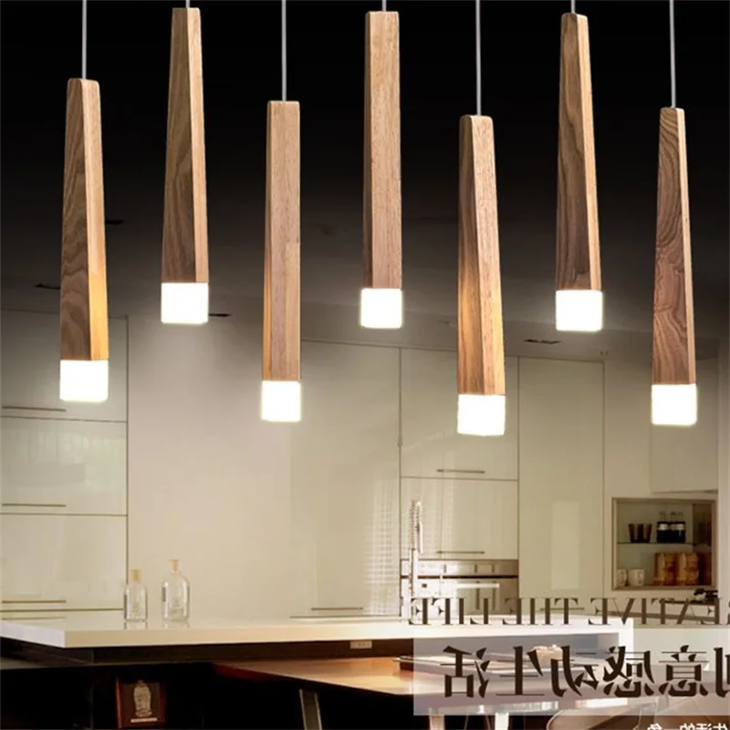 New Modern Natural Wood Pendant Lights 110V 220V LED Pendant Lamp For Living Dinning Room Restaurant Home Lighting Fixtures