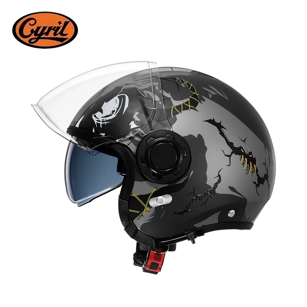 

3/4 Helmet Convertible Full Face with Dual Visors Lightweight Open Face Adult Electric Scooter Modular Motorcycle Helmet