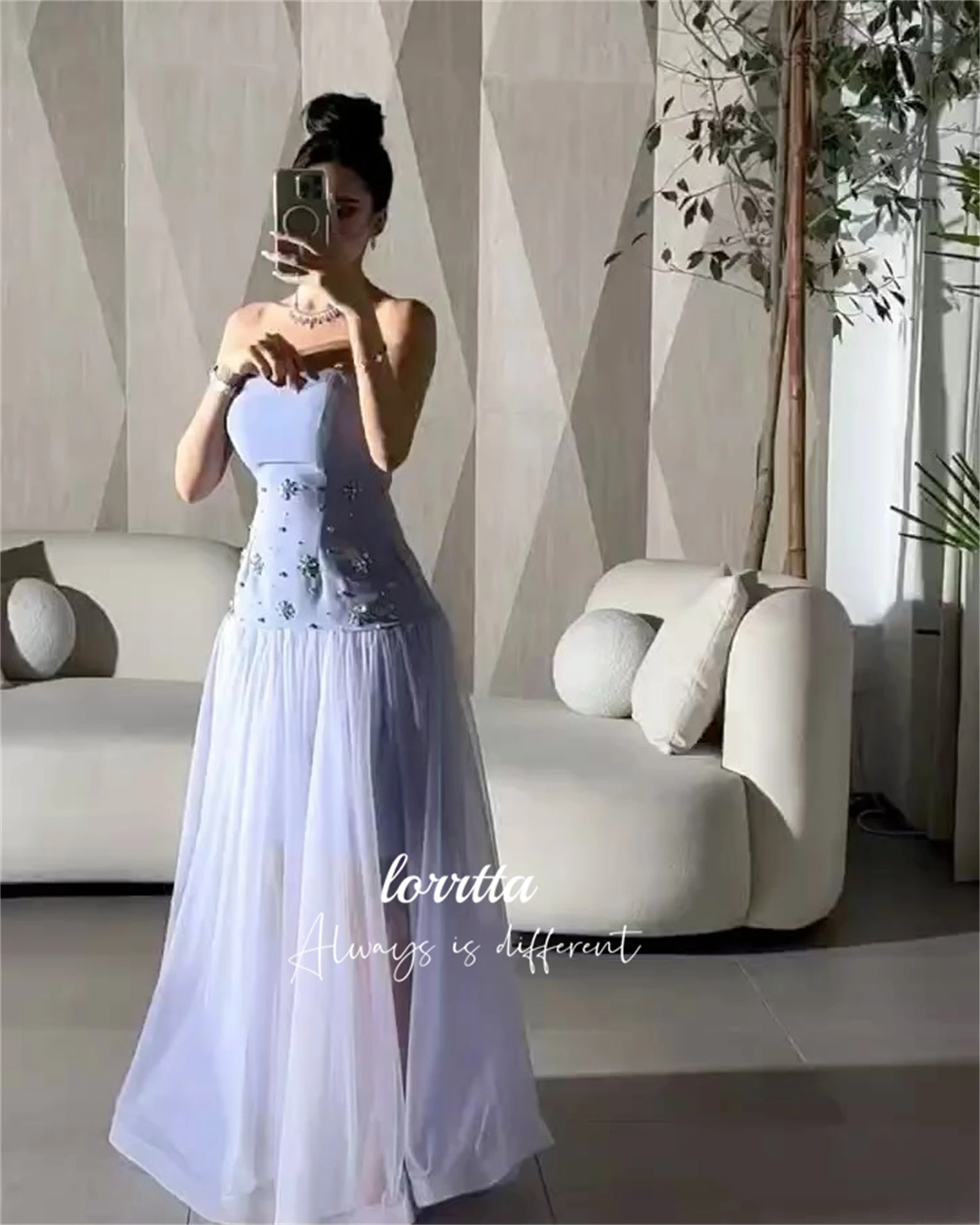 Lorrtta Party Dress Evening Glitter Decoration Sky Blue Prom Dresses 2024 Women Robe De Soiree Femmes فساتين سهرة Customized