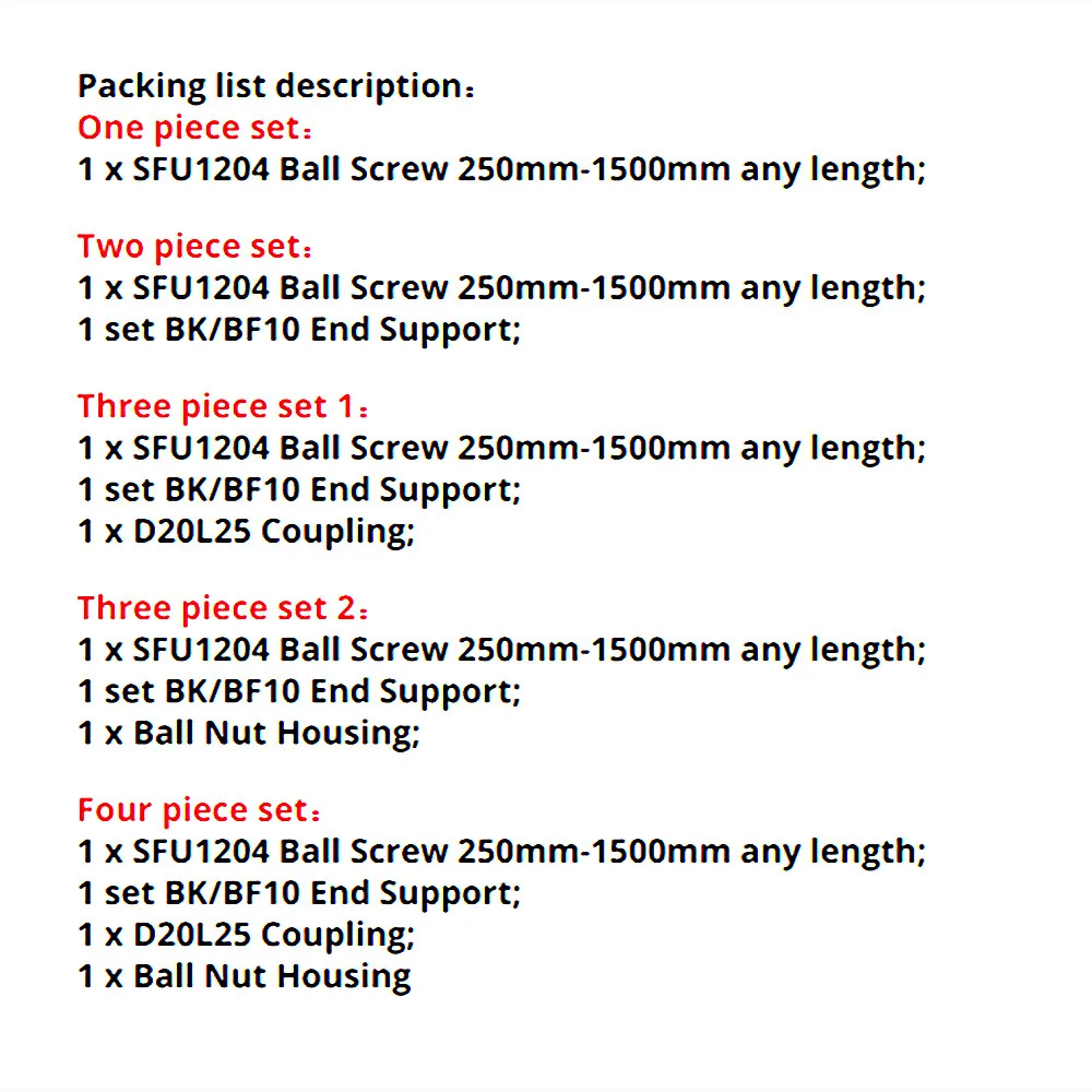 Ballscrew SFU1204 Set RM1204-1000 Rolled Ball Screw C7 With Flange Single Ball Nut End Machined+BK/BF10+Ball Nut Housing+Coupler