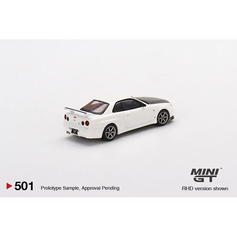 MINI GT 1:64 Skyline GTR R34 V-Spec II N1 White Diecast Diorama Car Model Collection Miniature Carros 501 In Stock