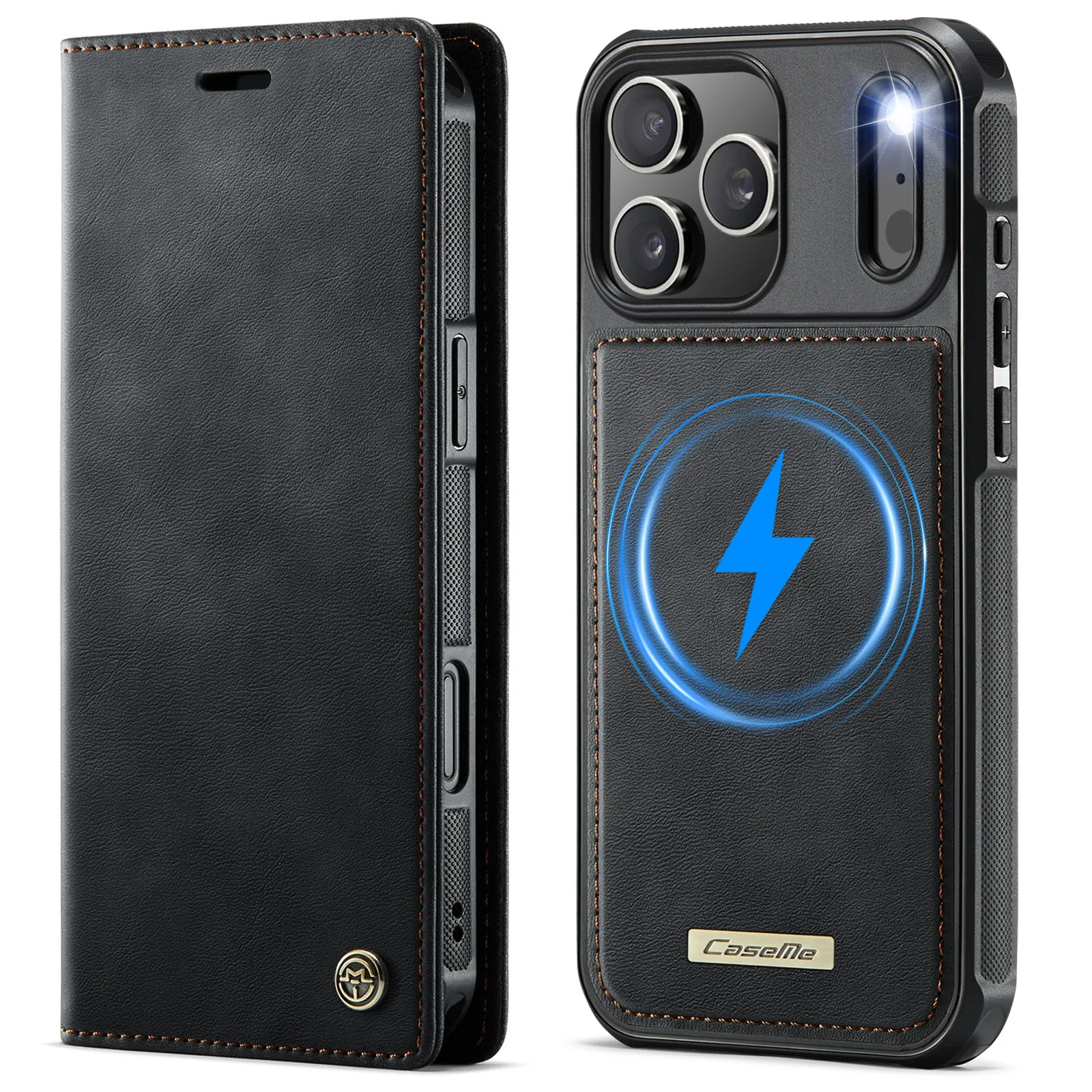

Detachable Magnetic Leather Phone Flip Case For IPhone 17 16Pro Max 15 Plus 14 13 12 iPhone Air Wallet Card Holder Cover Coque
