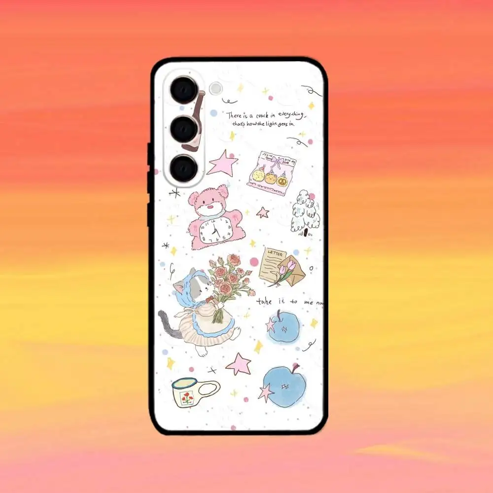 حافظة هاتف لطيفة على شكل حرف K لهاتف سامسونج جالاكسي A73، A72، A71، A70، A53، A52، A51، غطاء أسود ناعم آخر #3