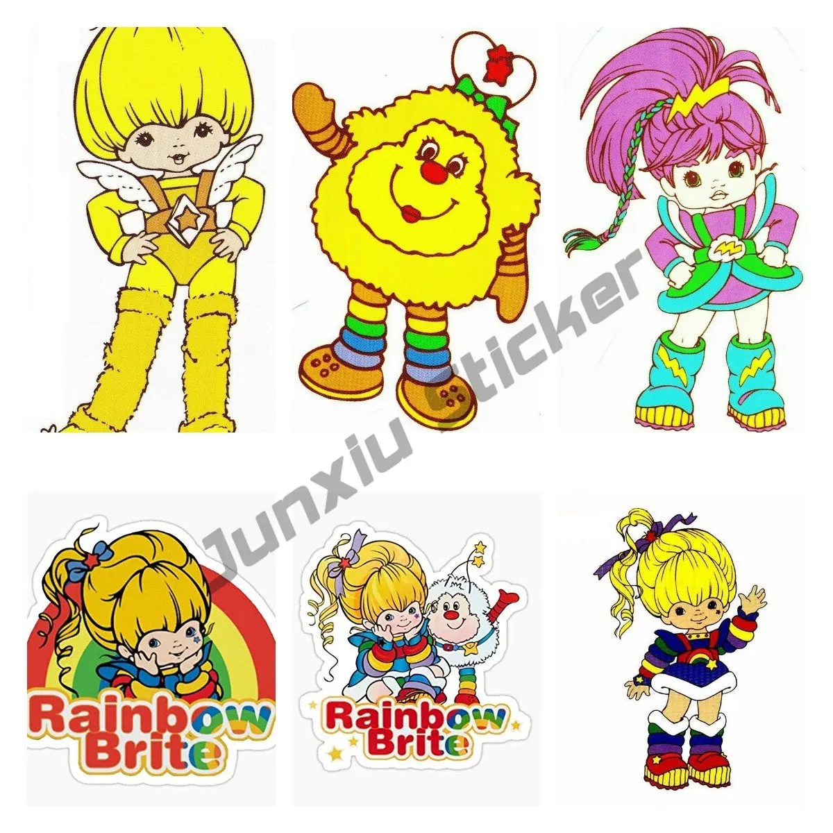 Car Styling Vinyl Funny Stickers for Rainbow Brite Right Arm Up JDM Cartoon Anime Retro Decals wall safe sticker memily new