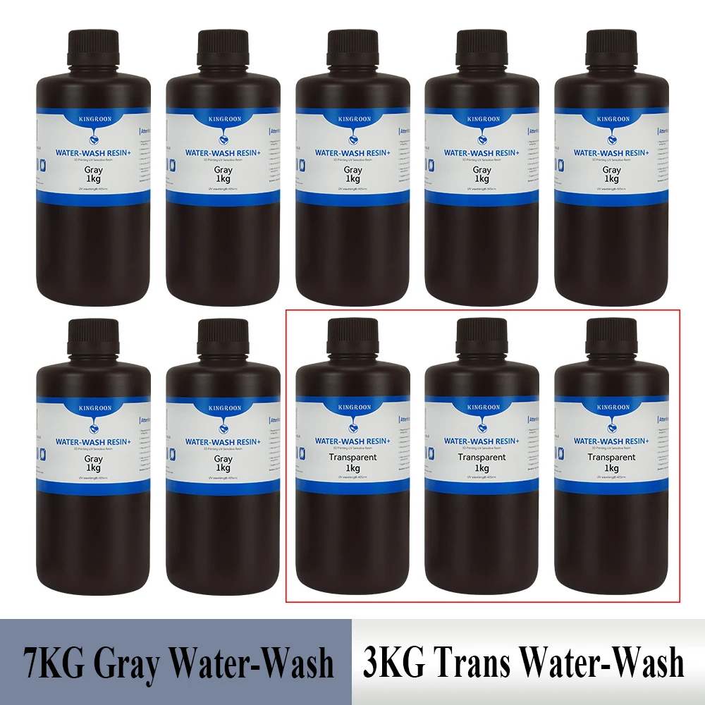 10KG standaard / waterwasbare hars 405nm UV-uitharding Lage geur Lage viscositeit fotopolymeerhars voor hars 3D-printers