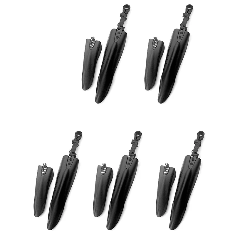 

A79E-10X Black Mountain Bike Bicycle Road Tire Front Rear Mudguard Fender Set Mud Guard Big Flying Fish