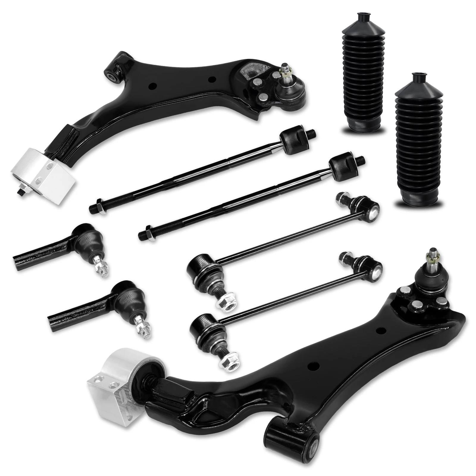 

AzbuStag 10Pcs Front Lower Control Arm Sway Bar Link Tie Rod Suspension Kit for SATURN VUE 2008 2009 K620661 K621490