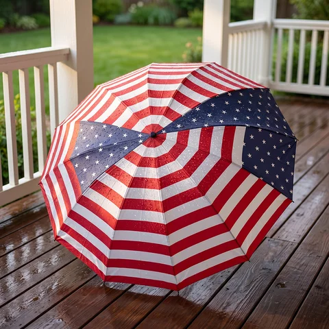 The American Flag Themed Large Windproof Umbrella Is Suitable for Patriots and Outdoor Enthusiasts, Making It The Perfect Gift for Friends and Family