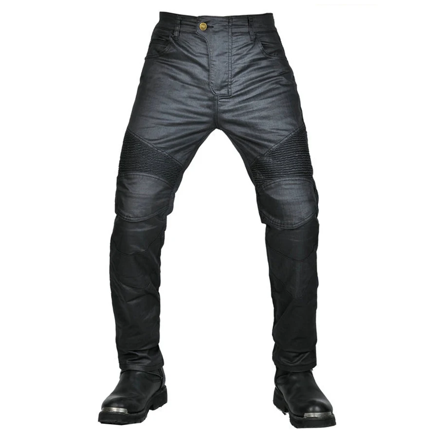 New Men Upgrade Coated Waterproof Motorcycle Riding Denim Jeans Motocross Cycling Moto Racing Drop-Proof Pants With CE Armor Pad