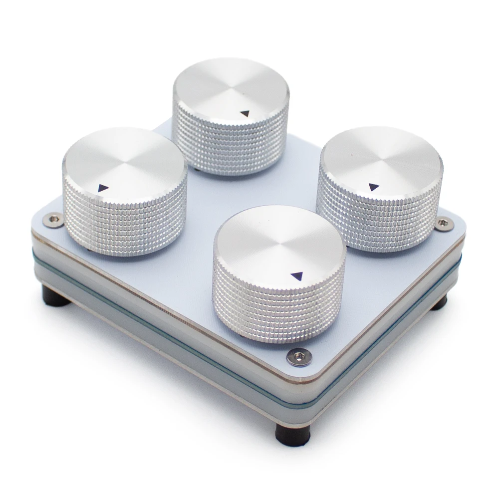 USB-C MIDI Controller with 4PCS Knobs, Customizable CC Messages, Note On/Off Support, Backlit LED, Compact Desktop Design