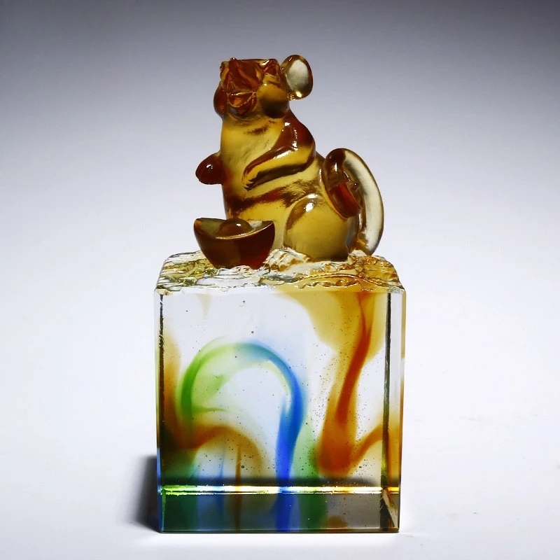 Zodiac Rat Tiger Bull Seal Square Calligraphy Name Seal Glazed Ornament Private Calligraphy and Painting