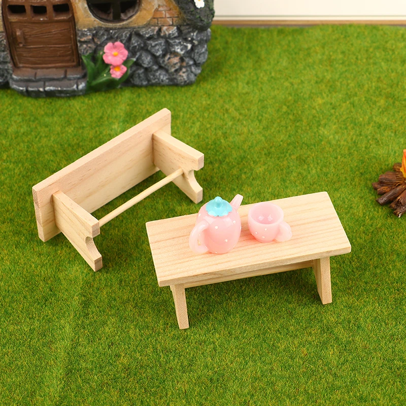 1/12 Dollhouse Table Model Doll House Miniature Teatable Dollhouse Home Kitchen Furniture Decoration Accessories