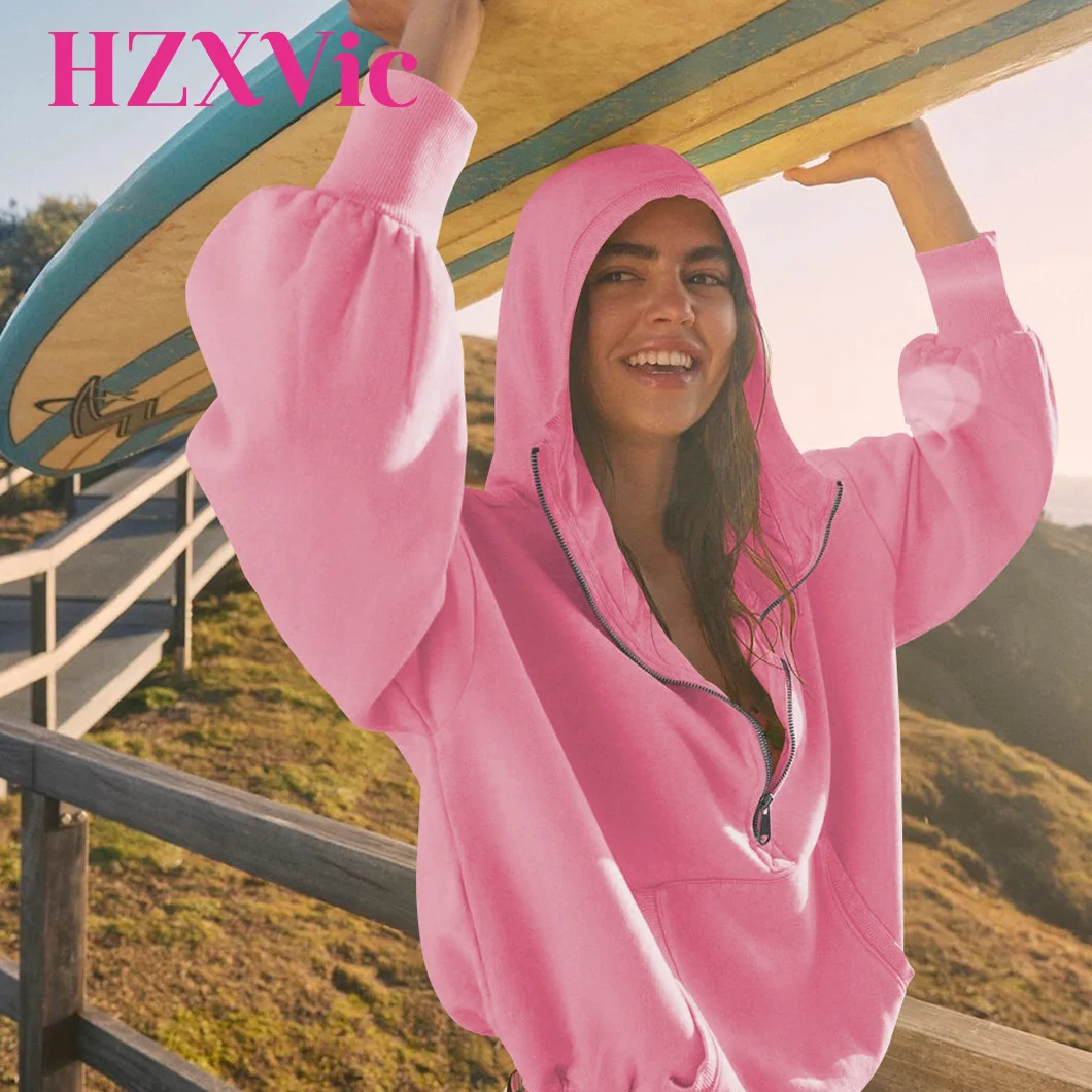 

HXVic Hooded Sweatshirt, outdoor camping yoga Women's Fashion Brand Sports Hoodie, Zipper Drawstring Long Sleeved Top Jacket