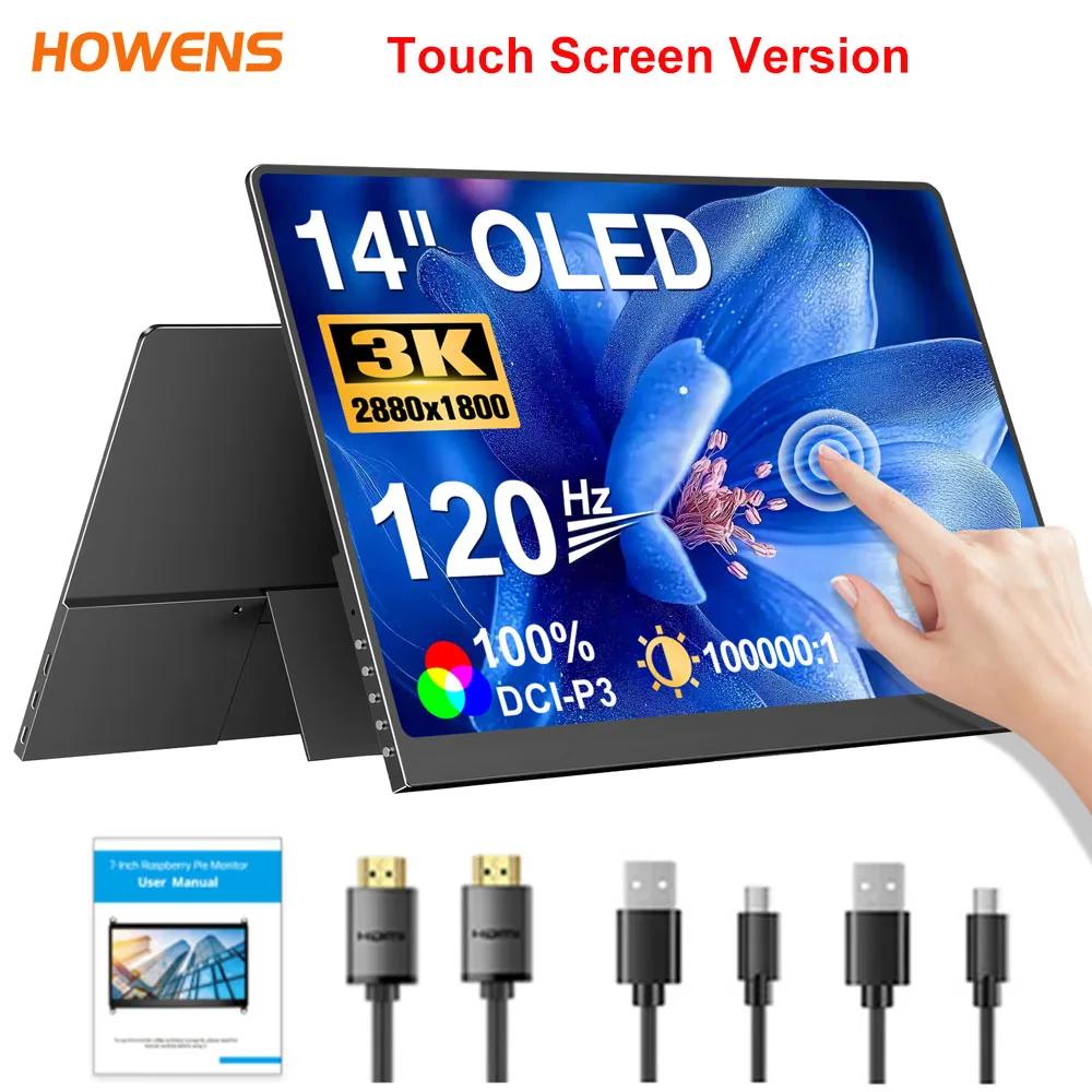 MISSUN 16.0" 2K OLED-scherm Draagbare Monitor 100% DCI-P3 Display 1MS Oogbescherming PC 120hz Voor Laptop Mac NUC Mini PC VESA LS Stand