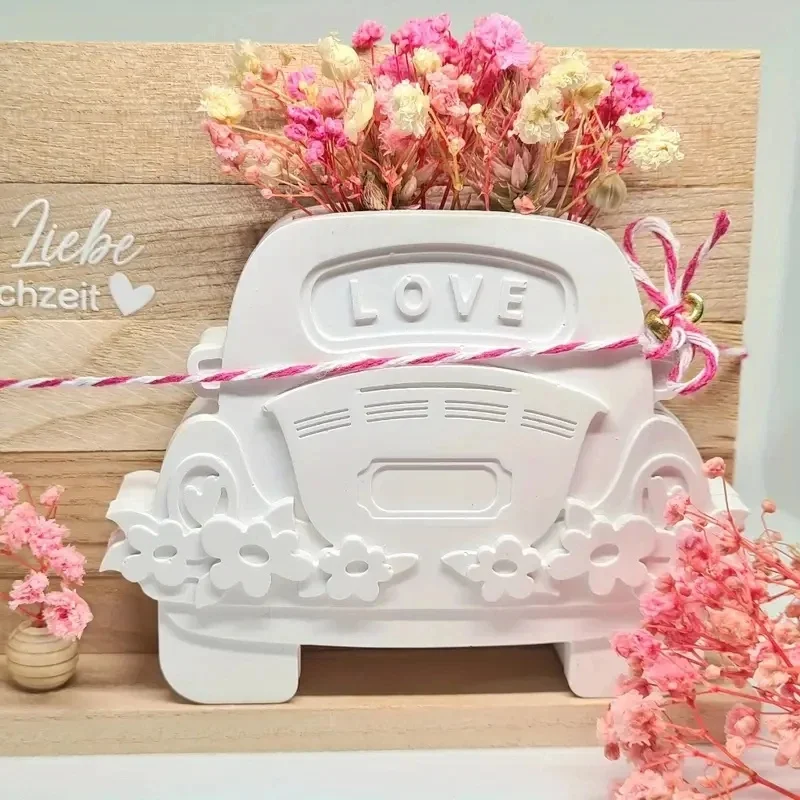 DIY Resin Craft Plug-in Mould, Car Shaped Silicone Mold For Flower Arrangement, Home Decor Ornament Making
